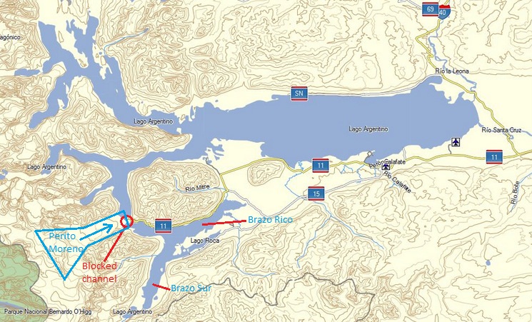 Mapa Lago Argentino