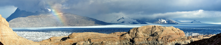 Glaciar Upsala y arcoiris