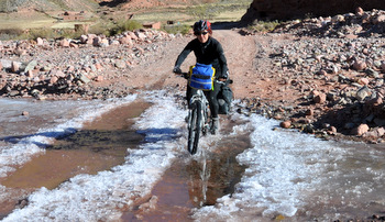 Judit crossing a frozen river